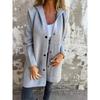 Women Solid Color Hooded Single Breasted Casual Jacket
