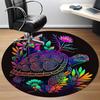 1pc Turtle Garden Office Round Area Rug, Indoor Mat Suitable ForOffice, Under Office Chairs Bedroom Living Room Home Decor, Room Deco  D096