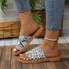 Large Size Beach Slippers for Women, Summer New Style with Leopard Print Toe Cover, Soft Soled Women's Sandals for External Wear