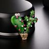 Delicate Stylish Cactus Design Oil Drop Alloy Brooch Wear Decoration Plant Pin