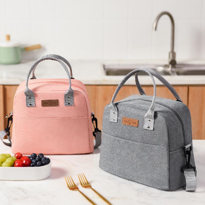 New Portable Lunch Bag For Women Fridge Bag Zipper Thermal Bag Crossbody Lunch Box Tote Food Picnic Beach Bag