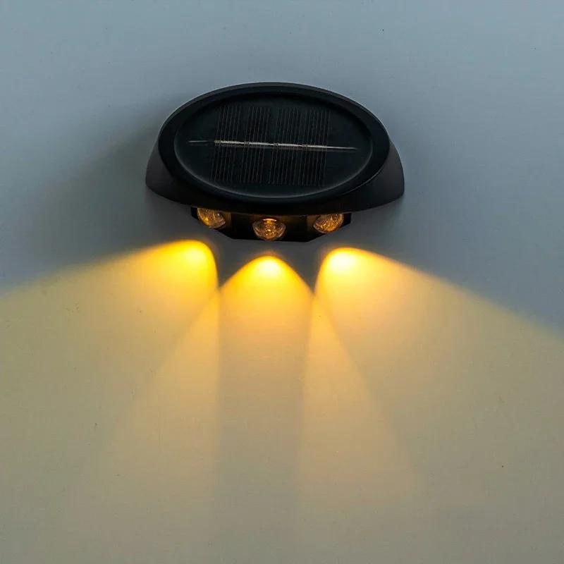 Solar LED Wall Light Outdoor Waterproof Lamp Sunlight Street Lights for Exterior Garden Decoratior Balcony Stairs Fence Lighting