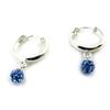 Les Trésors De Lily [N0318] - Blue 'Sissi' Silver Hoop Earrings (5 Mm)