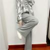 Knitted Suit Women'S Autumn And Winter Casual Fashion Temperament Scarf Sweater Wide Leg Pants Three Piece Set