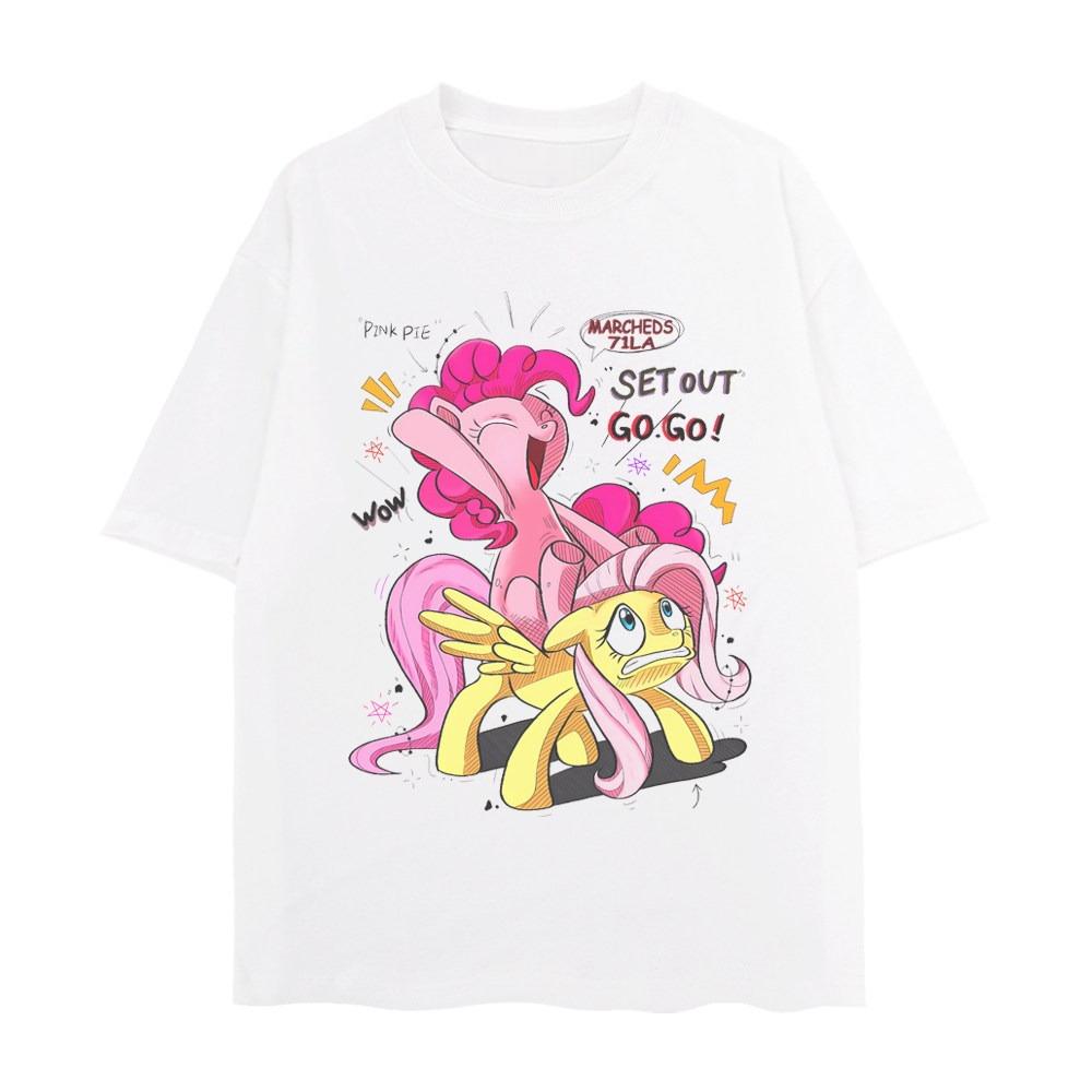 

2026 summer new Charmi Pony Cute ShortSleeved TShirt LooseFitting Casual Couples HalfSleeve Top for Unisex and Women S