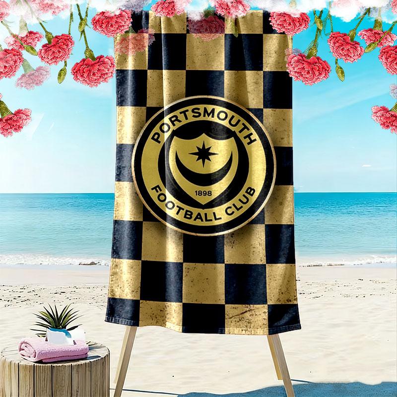Portsmouth F.C Beach Towel, Large Soft Quick Dry Towel for Beach Camping Swimming