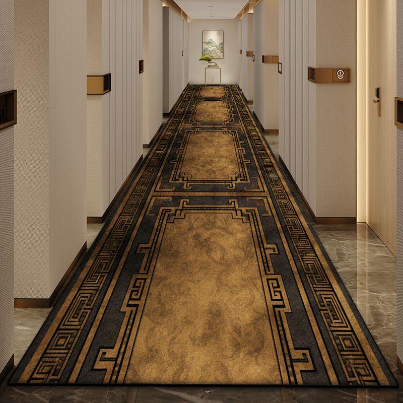 Luxury Marble Long Corridor Carpet Non-slip Washable Hall Runner Carpets Stairway Rug European Style Aisle Door Mat Customizable
