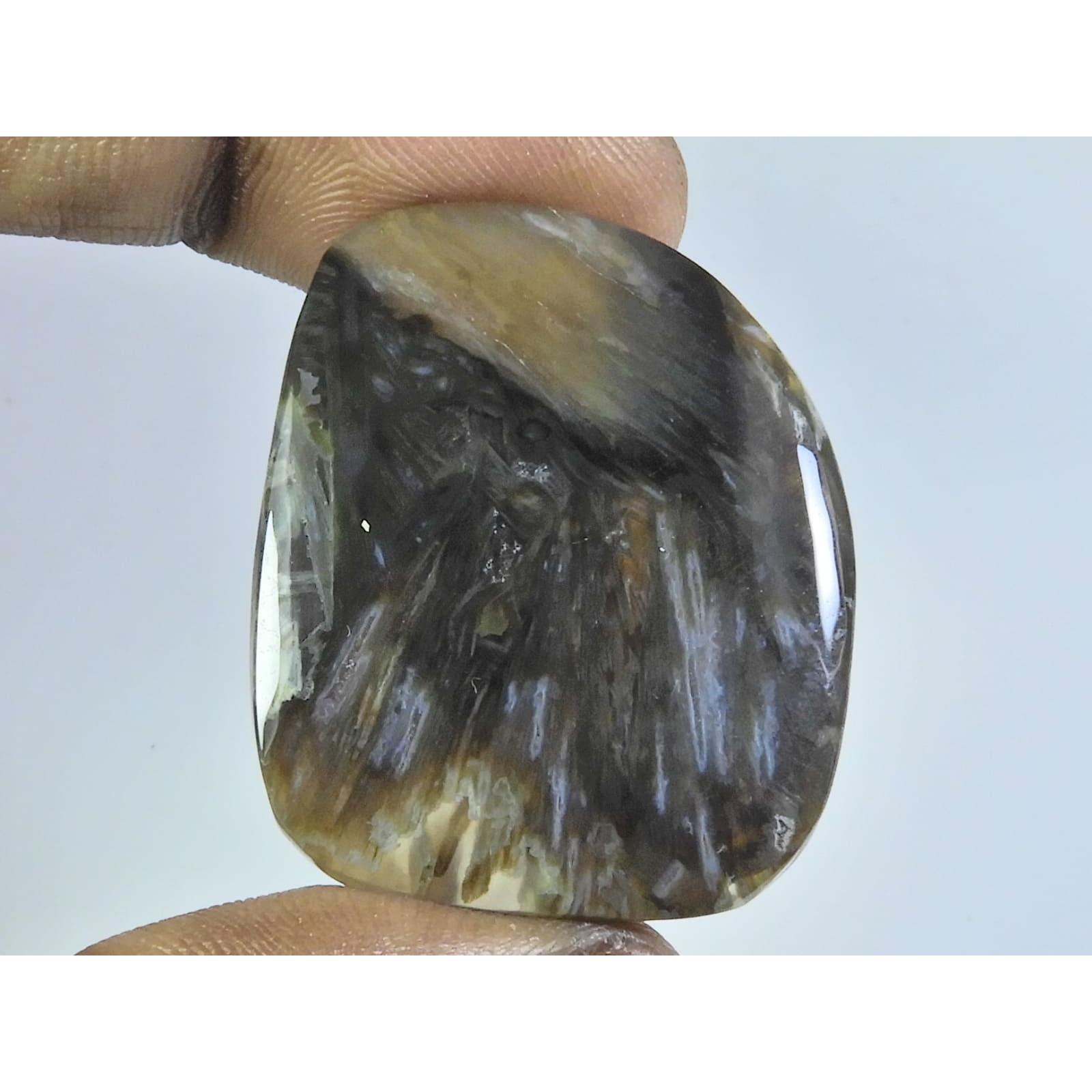 

59Cts. Натуральный Древесный Моховой Агат Необычный Кабошон Свободный Драгоценный Камень 29X35X05ММ D-159