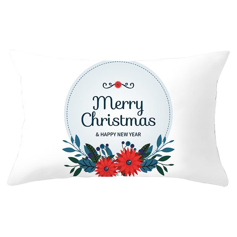 Christmas Simple Print Series Peach Skin Waist Pillowcase Home Sofa Pillowcase Office Pillowcase