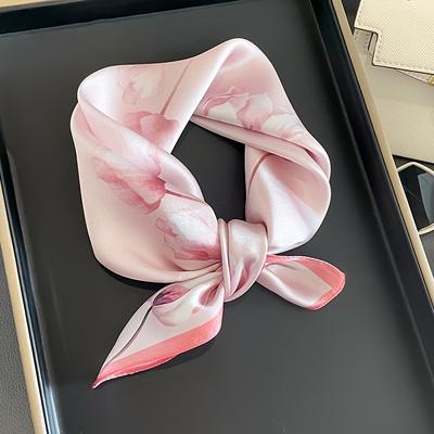 Fashion 70Cm Square Bohemia Luxury Women'S Silk Satin Small Scarves Flower Printed Headscarf Designer Scarf Headband Hijab