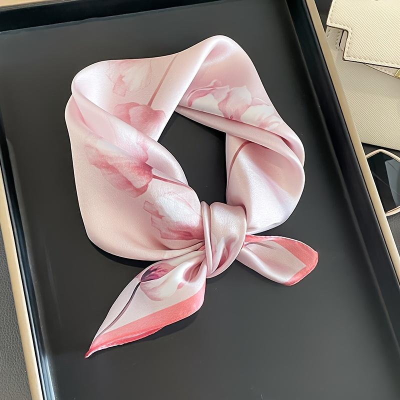 Fashion 70Cm Square Bohemia Luxury Women'S Silk Satin Small Scarves Flower Printed Headscarf Designer Scarf Headband Hijab