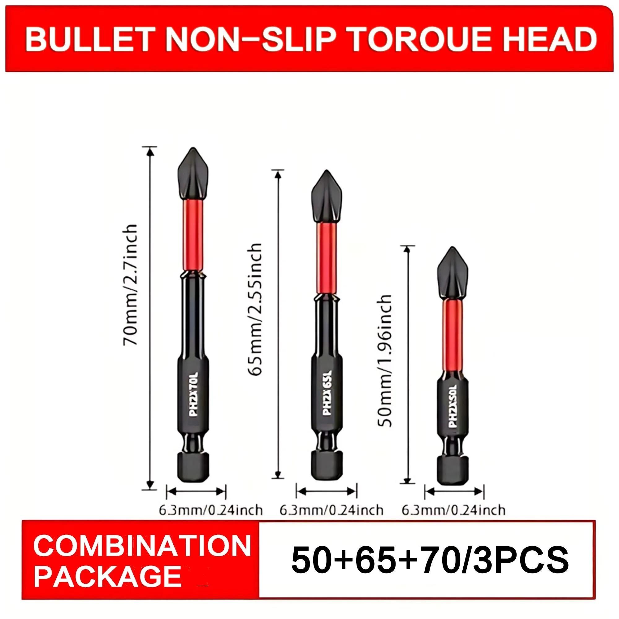 

STONEGO 3/6/10 шт. Набор нескользящих бит для электрической отвертки, Сильные магнитные шестигранные сверла с удлиненной крестообразной насадкой