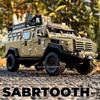 Scale 1:24 Sabertooth Car Model Toy Doors Opened Pull Back Metal Diecast Shock Absorption Armored Vehicles Desktop Ornaments