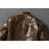 Chinese Size Style RL Top Layer Oil Waxed Cowhide Real Leather Jacket Men Stand Collar Brown Coat Men's Biker Jacket Spring Autumn
