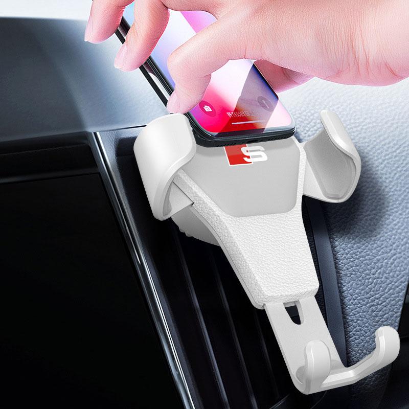 GR Gazoo Racing Car Phone Holder Air Vent Clip Mount Mobile GPS Cell Phone Stand For Audi C7 C6 C5 B5 B6 B7 B8 B9 D3 Q3 Q5 Q7 TT A1 A3 A4 A5