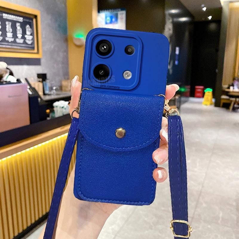 

Note13pro Crossbody Wallet Card Pocket Bag Case On For Xiaomi Redmi Note 13 Pro 4g 5g 13pro Plus Lanyard Silicone Cover Note13 Redmi Note 13 Pro 5g