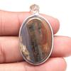 Pendant Ocean Jasper Gemstone Handicraft Valentine'Day Silver Jewelry 2.25"