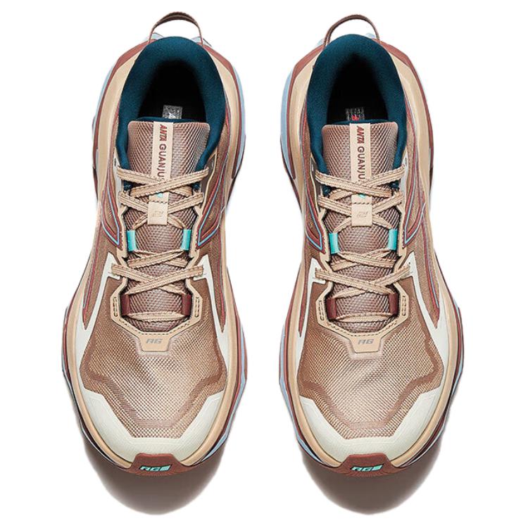 Anta Hunter 2 Comfortable Fashion Slip Resistant Durable Low Top Trail Running Shoes Men sneaker Beige Red 112445502A-5