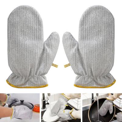2/5Pcs Dishwashing Gloves Grid Weaving Technology Reusable Kitchen Cleaning Gloves Utensils Counters
