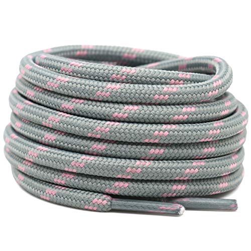 2 Pairs Work Boots Shoe Laces Diameter 4.5mm Heavy Duty Hiking Shoelaces for Men Women Round German Training Shoelace