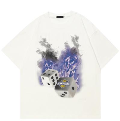 Streetwear Würfel Grafik T-Shirt Baumwolle T-Shirt Unisex Tops Tees Sommer Kurzarm T-Shirt