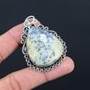 Pear Dendrite Opal Stone Sterling Silver Daughter Handmade Wedding Bezel Pendant