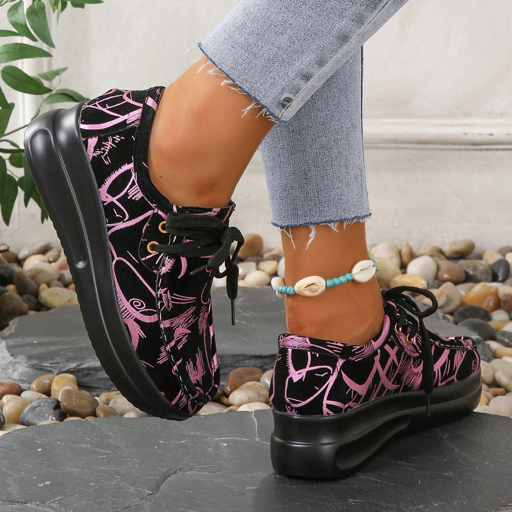 Foreign Trade Large Size 2025 New European and American Front Lace-up Wedge Casual Shoes
