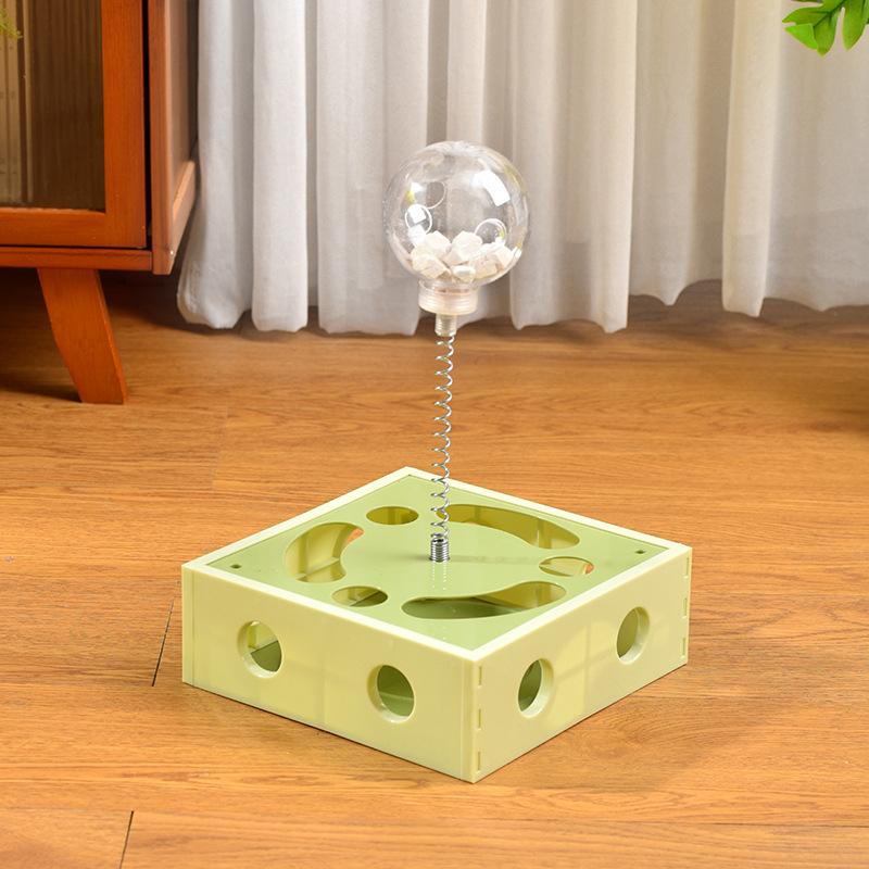 

Питомец протекает мячик для еды пружинный поворотный стол игрушка для кошек дрессировочная кормушка для домашних животных игровая интерактивная поворотная платформа для развлечений в помещении игрушки для кошек зелёный