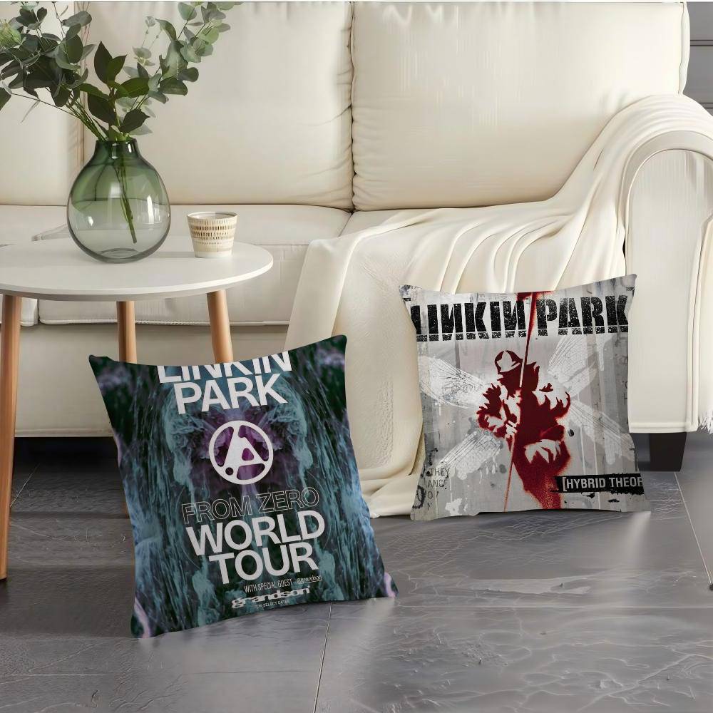 L-Linkin P-Park Heavy Metal Band Cushion Cover Car Throw Pillow Case For Sofa Car Christmas Gift 40X40Cm 45X45Cm