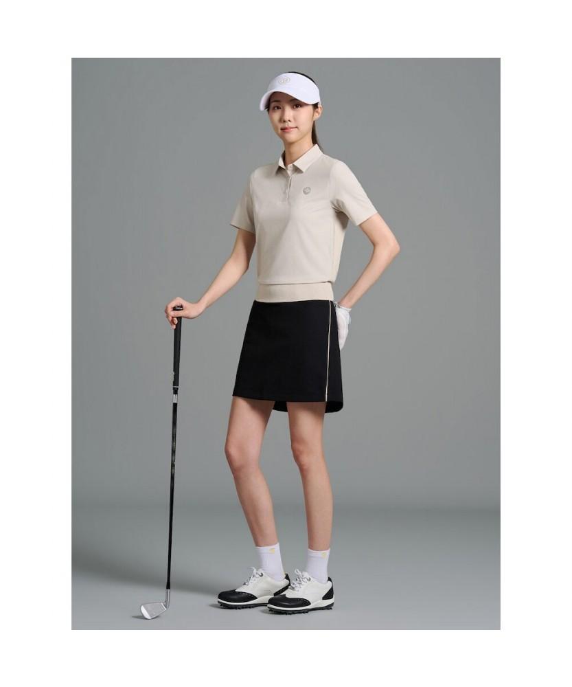 Beanpole Golf [B_Under] Women'S Woven Mix Short Sleeve Pullover - Beige