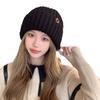 Autumn and Winter Warm and Ear Protecting Cold Hat Large Head Circumference  Face Showing Small Knitted Hat  Simple and Versatile Pullover Woolen Hat