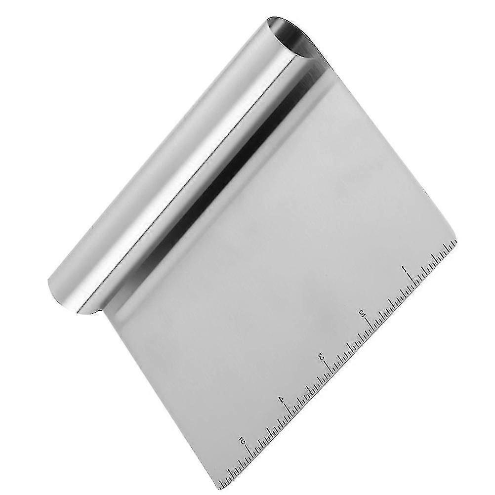 KINCJON 1 Set 2pcs Bakeware Dough Cutter Stainless Steel Scraper Chopper With Scale For Flour Pastry Pizza (sliver) Chumian