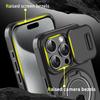 For iPhone 15 Pro Magnetic Phone Case Slide Lens Protection Ring Kickstand TPU+PC Cover