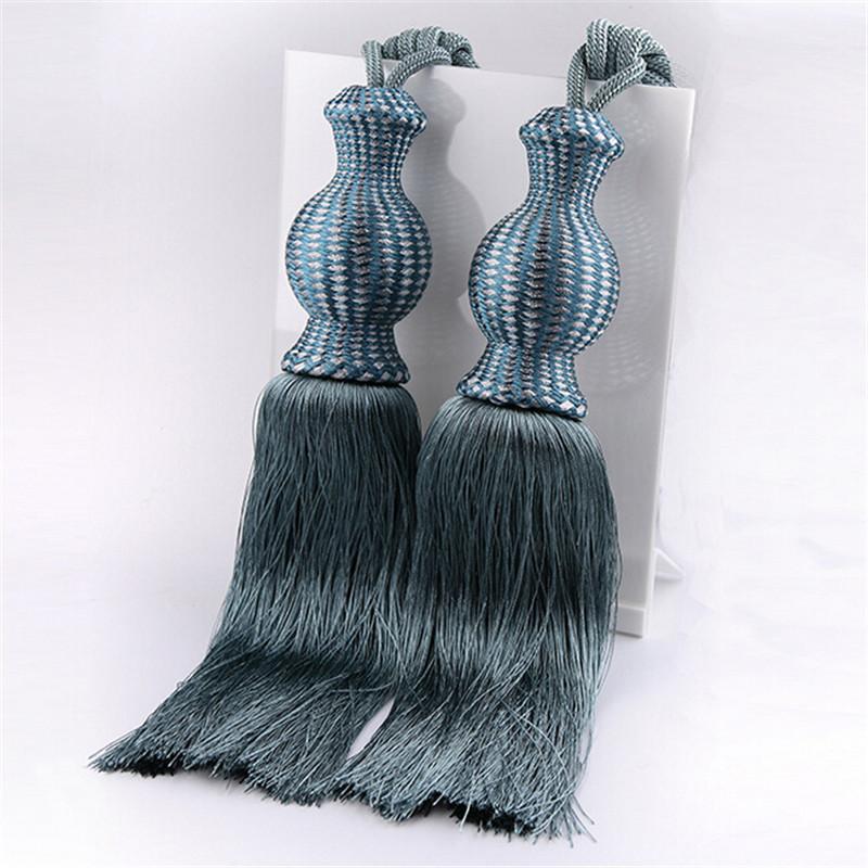 1 Pair Window Curtain Accessories Crystal Hanging Balls Tassel Hand Knitting