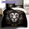 Black and White Lion Pattern Bedding Quilt Set  Home Decoration  Gift (1 * duvet cover + 2 * pillowcase  without core)