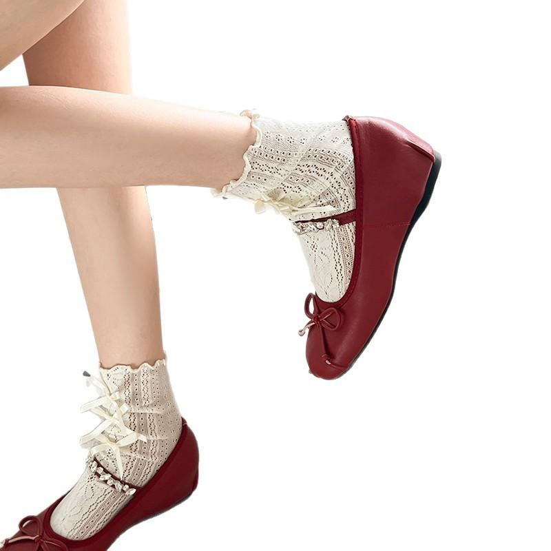 Retro skirt with flat bottom inner height increase shallow mouth single shoes women's 2025 new summer fairy style versatile Mary Jane shoes