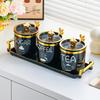 White Plastic Sealed Jars with Lids - Moisture-Proof Storage for Sugar, Tea, and Beans, High-End Design