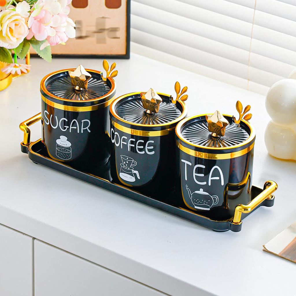 White Plastic Sealed Jars with Lids - Moisture-Proof Storage for Sugar, Tea, and Beans, High-End Design