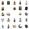 50 Pcs Dark Aesthetics Decorative Stickers  Oil Lamp Crow Non Repeating Waterproof Stickers