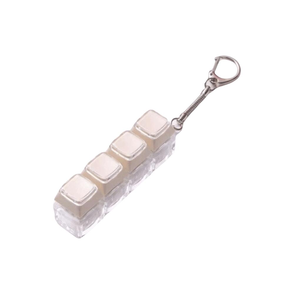 Taschenanhänger Tastatur Fidget Schlüsselanhänger 4 Tasten Knopf Fidget Clicker Spielzeug Tastenkappe Schlüsselanhänger Geschenke