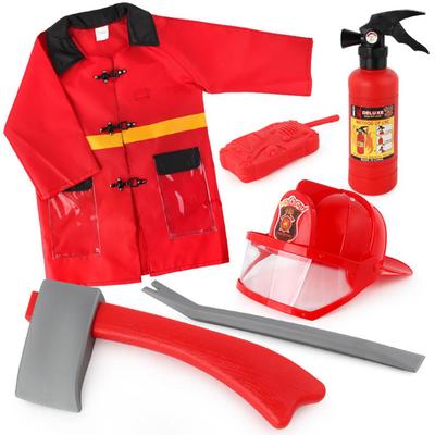 Kids Pull-Type Fire Extinguisher Water Gun Cap Firefighting Suit Beach Play Toys