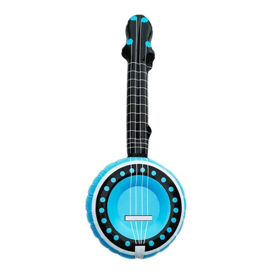Inflatable Balloon Banjo Instrument Portable Inflatable Toys PVC Stage Prop for Hawaiian Party Beach