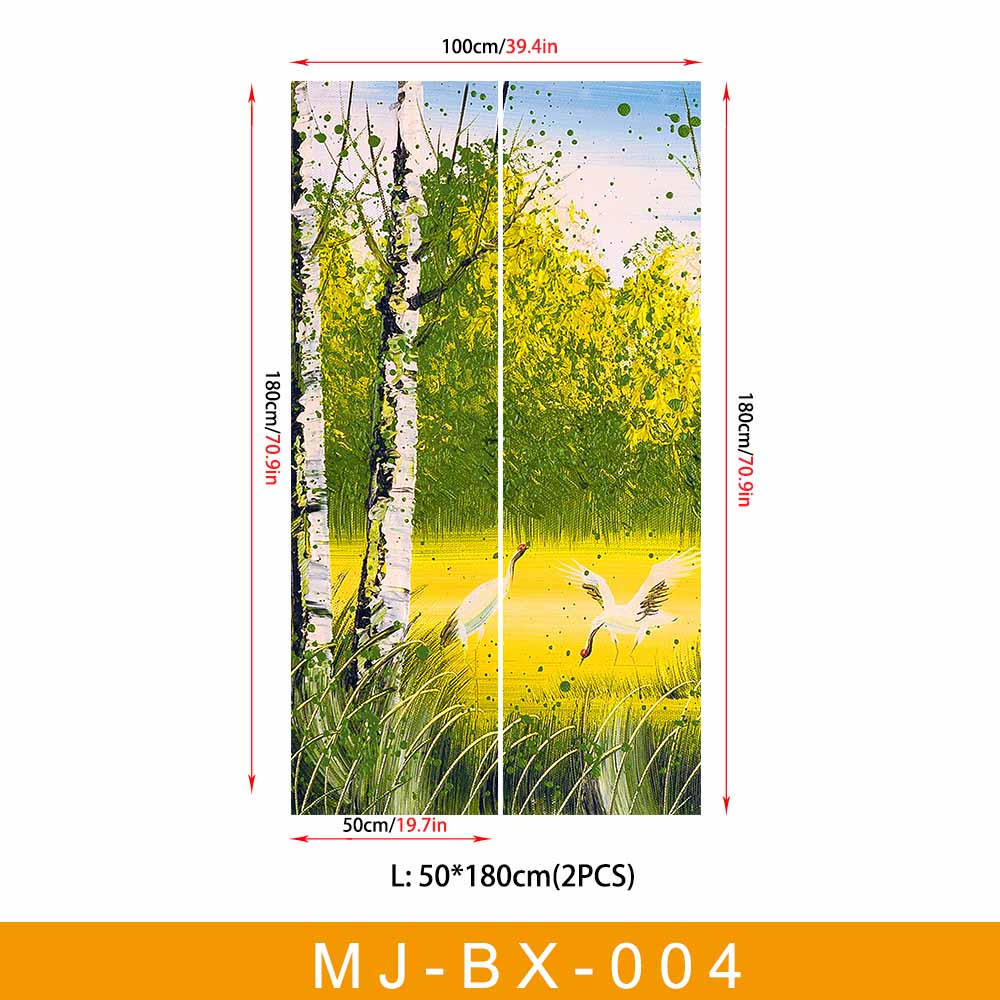 Refrigerator Wallpaper Vinyl Sticker Self-adhesive Fridge Door Cover Decal Landscape Flower Cat Cartoon Art Mural Kitchen Wardrobe Renovation Poster