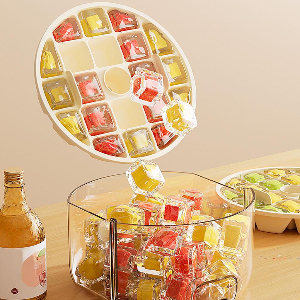 Portable Push Ice Bucket And Ice Tray Design, Easy To Push Out Ice And Demould, Easy To Ice Balls