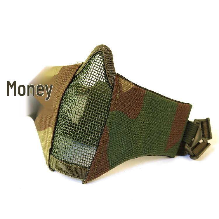 V10 Tactical Outdoor Self-Defense Steel Mesh Half-Face Mask