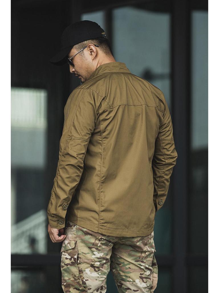 Men's Waterproof Tactical Jacket - Stand Collar, Wear-Resistant, Ideal for Spring/Autumn Outdoor Activities.