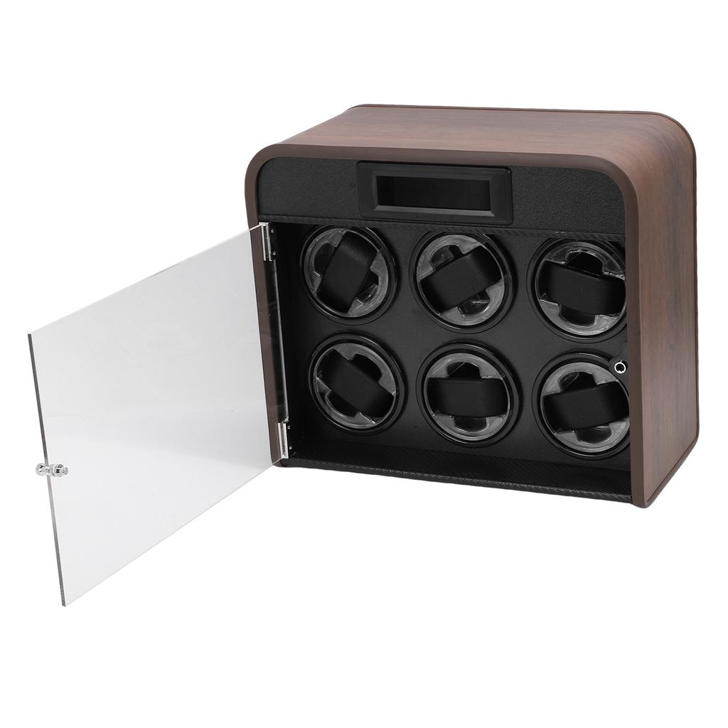 Watch Winder Quiet 6 Slot Watch Winder Box with   LED Colorful Light for Automatic Watches Mechanical Watches