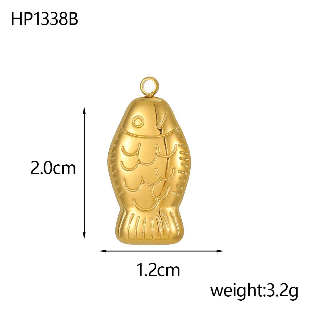 CARLIDANA Fashion Gold Plated Stainless Steel Fish Charms Pendants for Necklace Bracelet Earrings DIY Accessories Women