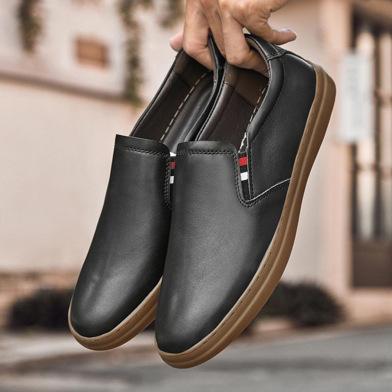 Calzado de Negocios para Hombre de Cuero Genuino Slip on Oficina Hombre Mocasines Fiesta de Boda Zapatos de Vestir para Hombre Transpirable Conducción Flats Mocasines