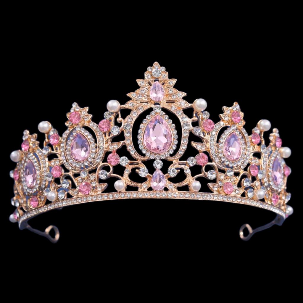 Baroque Crystal Tiaras and Crowns Rhinestone Prom Diadem Headband for Women Bridal Wedding Hair Accessories Jewelry Crown Tiara